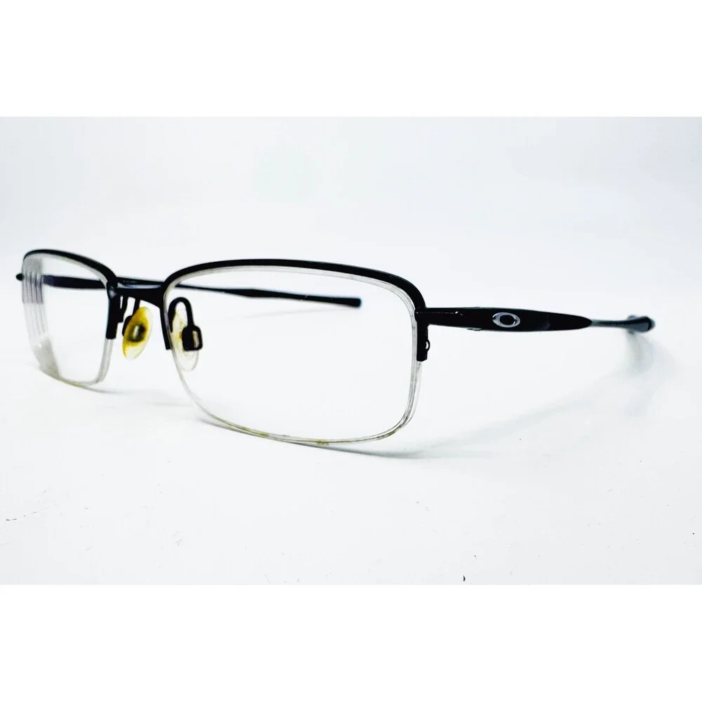 Oakley Eyeglasses Mens Black Semi Rimless Rectangular Frames 53-18-140